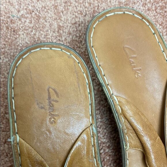 Clarks Artisan Comfort Wedge Brown Leather Shoes Sandals Size 8 - Picture 3 of 11